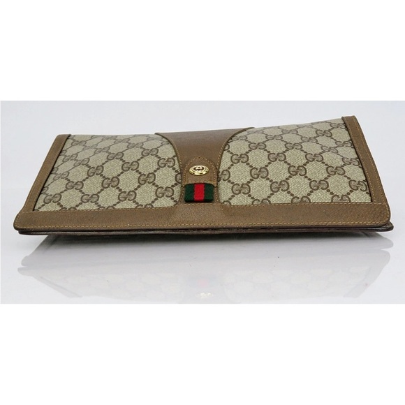 Gucci Beige and Brown Monogram Clutch - Picture 6 of 14
